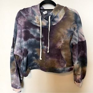 Z by Zella Cropped Tie Dye Hooded Sweatshirt Large